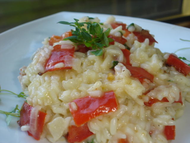 risotto aux poivrons et parmesan