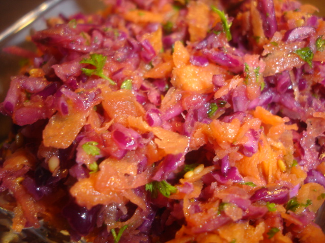 Flashy salad chou rouge, carottes, cerfeuil