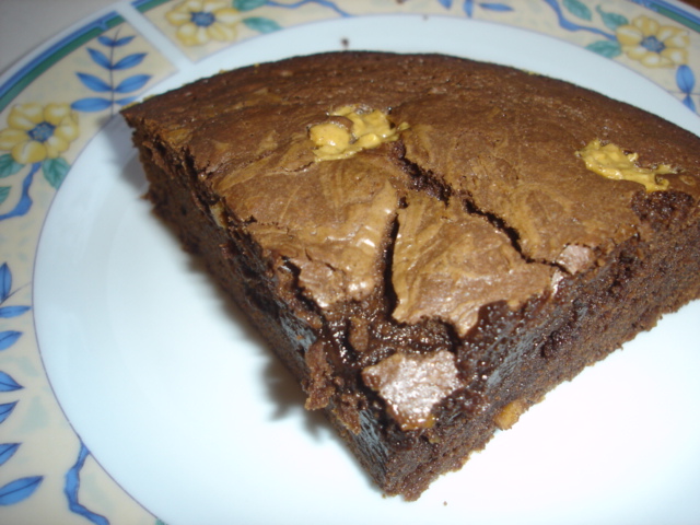 Gâteau au chocolat et beurre de cacahuètes-Peanut butter and chocolate cake